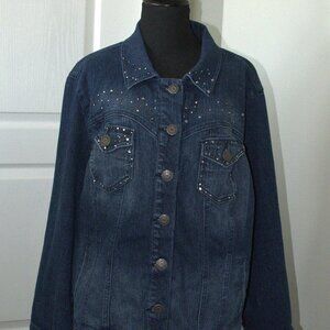 Vintage Gitano Women's Blue Denim Jean Jacket size 24W
